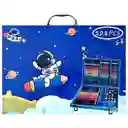 Set Kit De Arte Y Dibujo Tipo Maleta Astronauta 128 Piezas Para Niño Ref. 128-1
