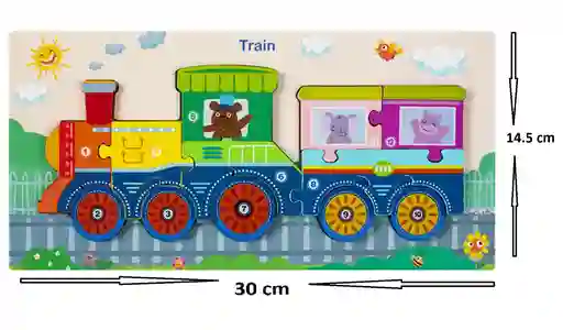 Juguete Didactico Rompecabezas En Madera Motivo Tren Ref 24312-32
