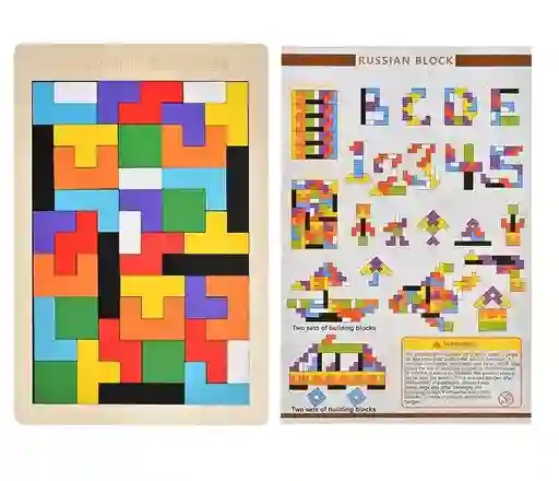 Rompecabezas Tetris Puzzle Juego De Madera Ref Mt-038