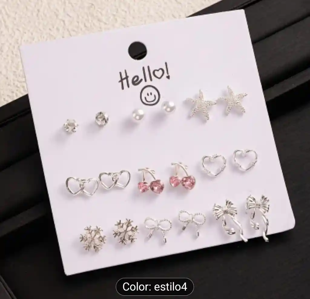 Aretes X 18 Unidades Aleacion De Zinc