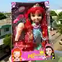 Muñeca Ariel Con Luz Y Sonido En El Cabello Y En El Microfono