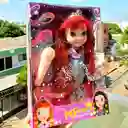 Muñeca Ariel Con Luz Y Sonido En El Cabello Y En El Microfono