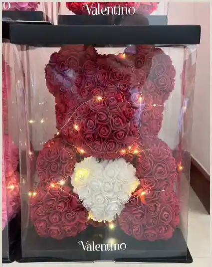 Oso Eterno Rojo Corazón Blanco