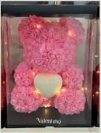 Oso Eterno Rosado Corazón Perlas