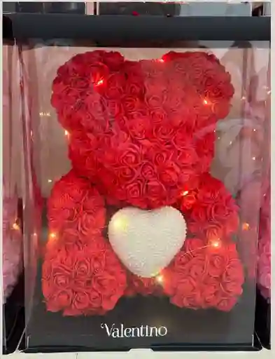 Oso Eterno Rojo Corazón Perlas