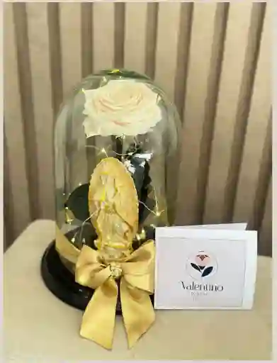 Rosa Preservada Con Virgen