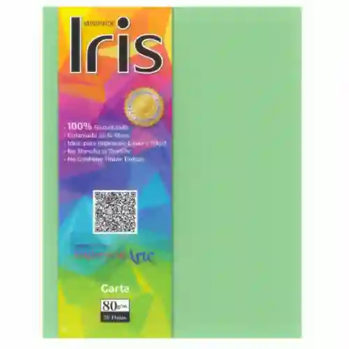 Minipack De Papel Iris Tamaño Carta X20 - Verde Limon