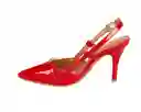 Tacon Alto Rojo-rubi Slingback Vizzano Talla 35