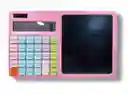 Calculadora Rosa + Tablet Digital Lcd + Lapiz 26.5x16.5cm 12 Dig