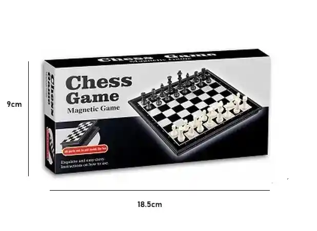 Ajedrez Magnético 32 Piezas Tablero Mini 18 Cm X 18 Cm. Juego De Mesa Ref. 5388