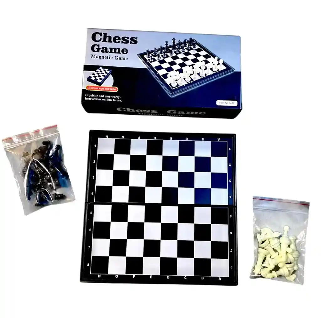 Ajedrez Magnético 32 Piezas Tablero Mini 18 Cm X 18 Cm. Juego De Mesa Ref. 5388
