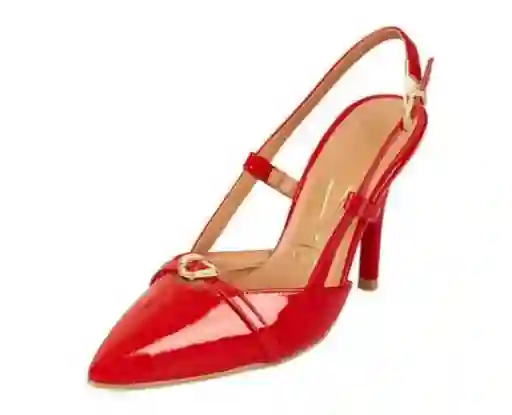 Tacon Alto Rojo-rubi Slingback Vizzano Talla 37