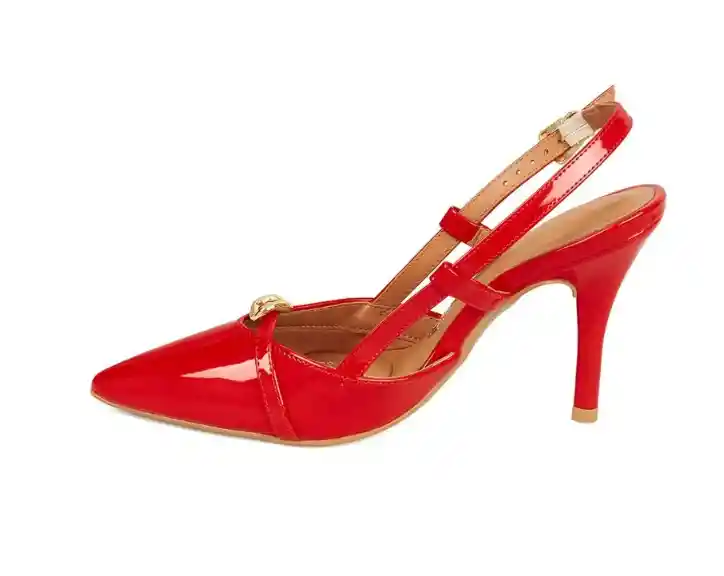Tacon Alto Rojo-rubi Slingback Vizzano Talla 37