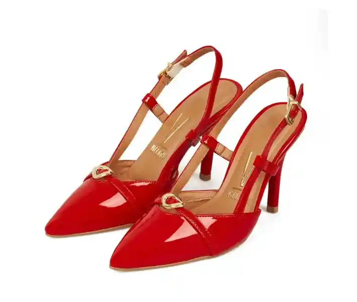 Tacon Alto Rojo-rubi Slingback Vizzano Talla 38