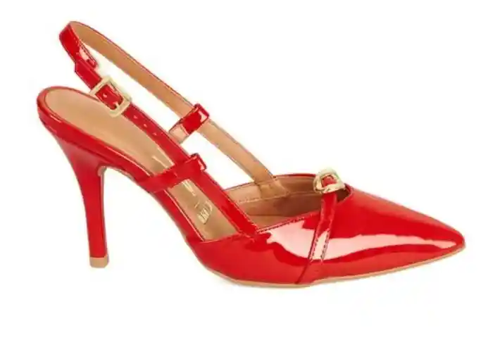 Tacon Alto Rojo-rubi Slingback Vizzano Talla 38
