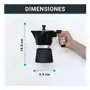 Cafetera Moka 6 Tazas Negra