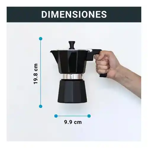Cafetera Moka 6 Tazas Negra