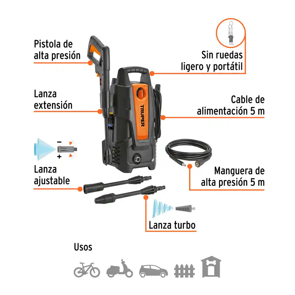 Hidrolavadora Electrica 1500 Psi - Truper 101593