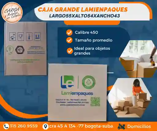 Cajas Para Mudanza Grande De 55 Largo X 54 Alto X 43 Ancho Empaque Y Embalaje