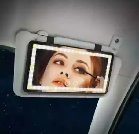 Espejo Luz Led Parasol Para Carro, Tocador Recargable Usb