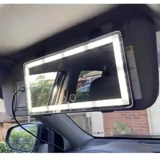 Espejo Luz Led Parasol Para Carro, Tocador Recargable Usb