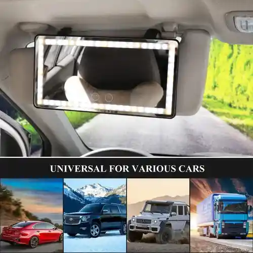 Espejo Luz Led Parasol Para Carro, Tocador Recargable Usb