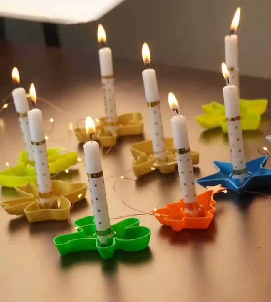 Porta Velas Figuras Navideñas Soporte X20 Unidades Día De Las Velitas