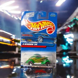 Juguete Carro Hot Wheels Original - Ford 1934 '34 Cupé De 3 Ventanas Verde Fundido A Presión 1/64 Coleccionista #132 (primeras Ediciones )