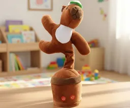 Capibara Bailarín Recargable Repite Palabras Musical Marrón