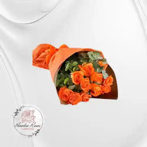 "ramo De Rosas Naranjas