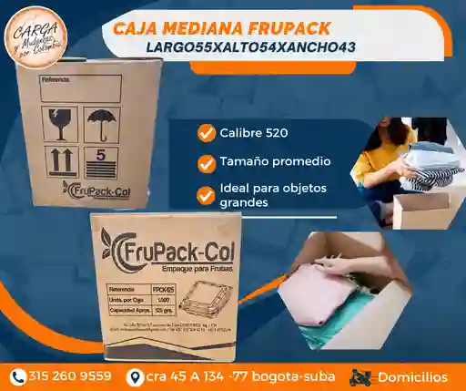 Caja Para Mudanza Mediana Frupack 55 Largo X 54 Alto X 43 Alto- Empaque Y Embalaje