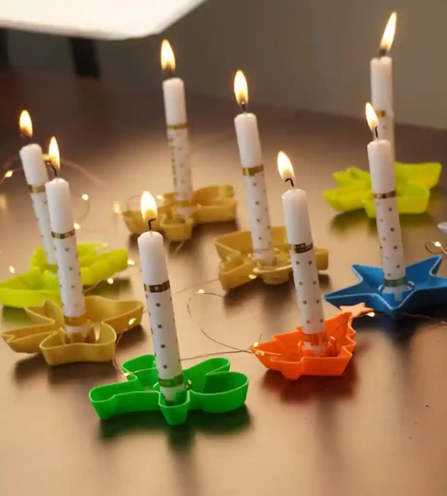 Porta Velas Figuras Navideñas Soportes X5 Unidades Día De Las Velitas Portavelas