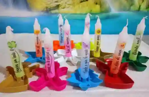 Porta Velas Figuras Navideñas Soportes X5 Unidades Día De Las Velitas Portavelas