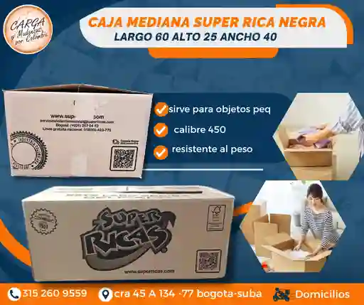 Cajas Para Mudanza Mediana Super Rica 60 Largo X 40 Ancho X 25 Alto-empaque Y Embalaje