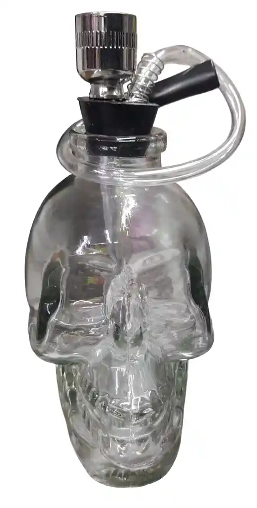 Bong De Agua Diseño Calavera En Vidrio