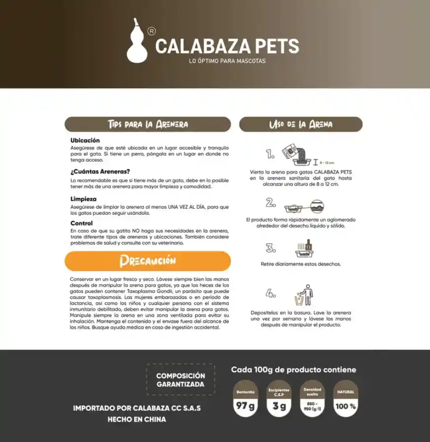 Arena Calabaza Manzana 4.5kg