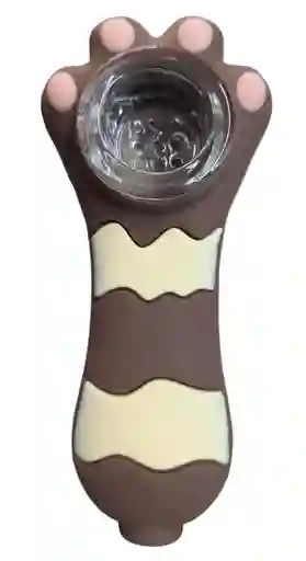 Pipa Siliconada + Boquilla En Vidrio Con Diseño