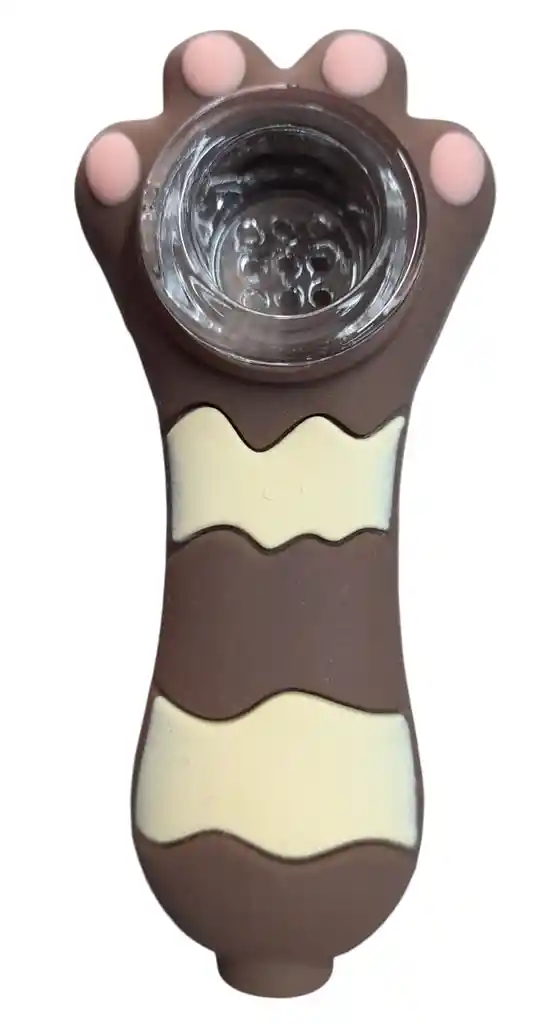 Pipa Siliconada + Boquilla En Vidrio Con Diseño