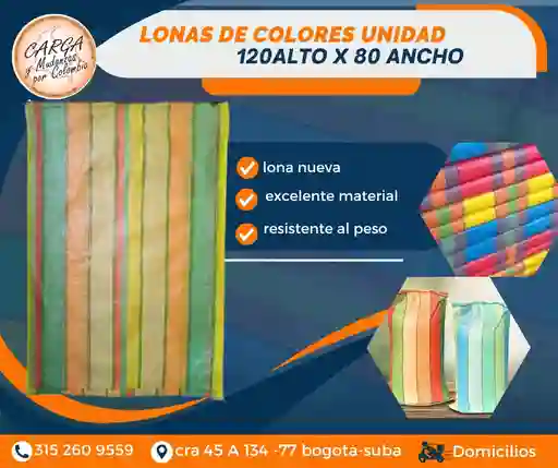 Lona De Colores-lona Payaso Unidad De 120 Cm De Alto X 80 Cm De Ancho Empaque Para Mudanza