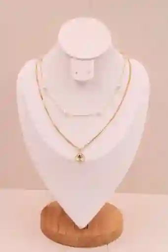 Cadena Virgen Perlas Rodio