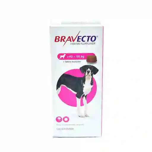 Bravecto Antiparasitario Perros De 40 A 56 Kg Tableta 1400 Mg
