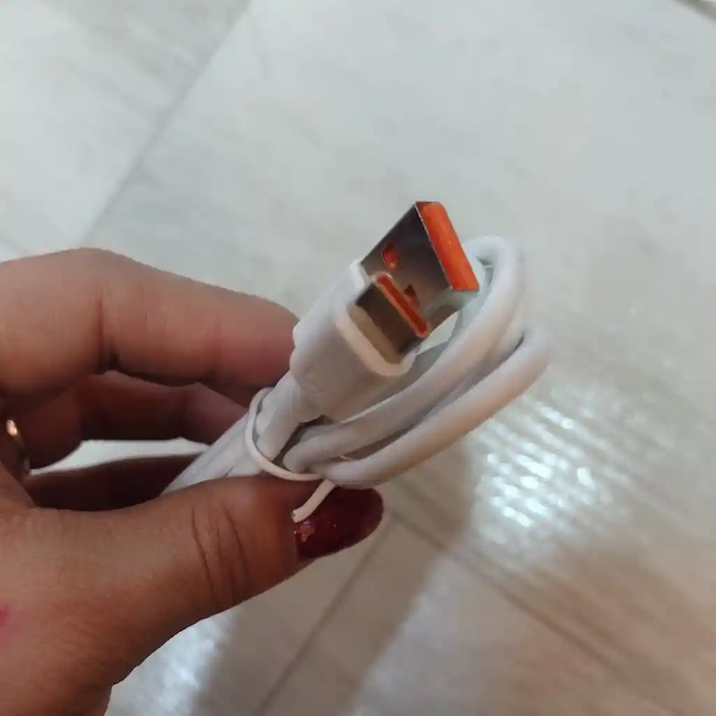 Cable De Datos Cargador Tipo C Blanco Carga Rapida 100 Cm