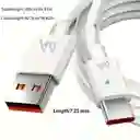 Cable De Datos Cargador Tipo C Blanco Carga Rapida 100 Cm