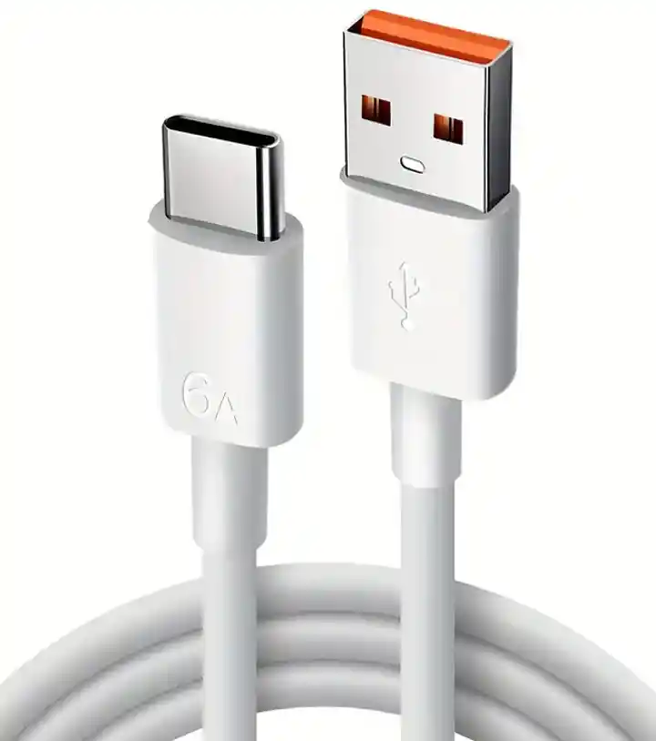 Cable De Datos Cargador Tipo C Blanco Carga Rapida 100 Cm