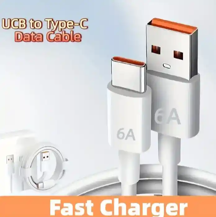 Cable De Datos Cargador Tipo C Blanco Carga Rapida 100 Cm