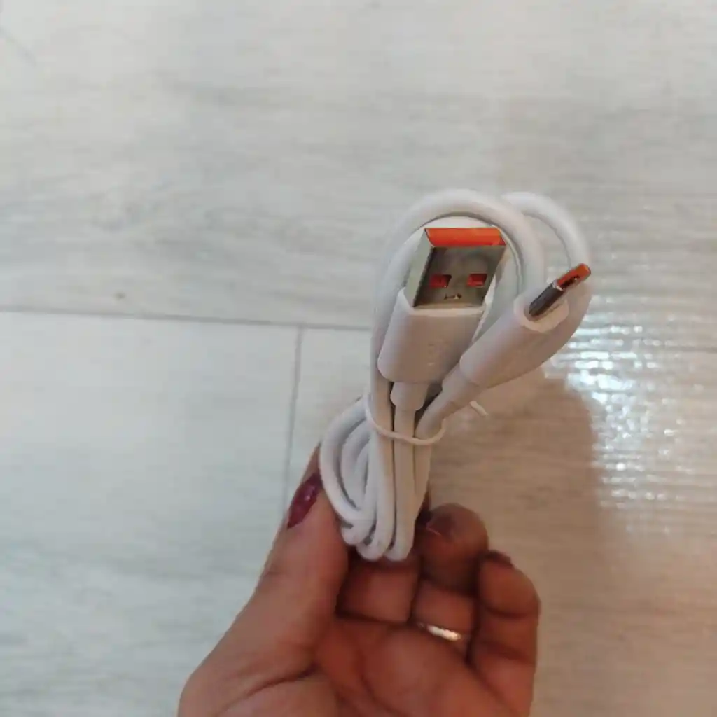 Cable De Datos Cargador Tipo C Blanco Carga Rapida 100 Cm