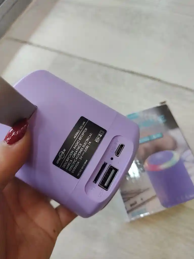Mini Parlante Inalambrico Morado Portable Greatnice