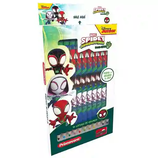 Caja De Colores Primavera X 12 Spidey Punta Gruesa 4 Mm