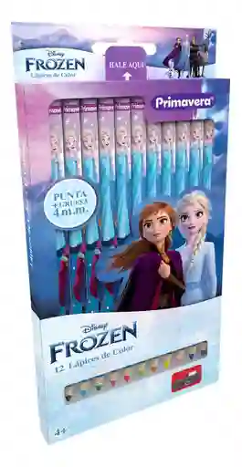 Caja De Colores Primavera X 12 Frozen Punta Gruesa 4 Mm