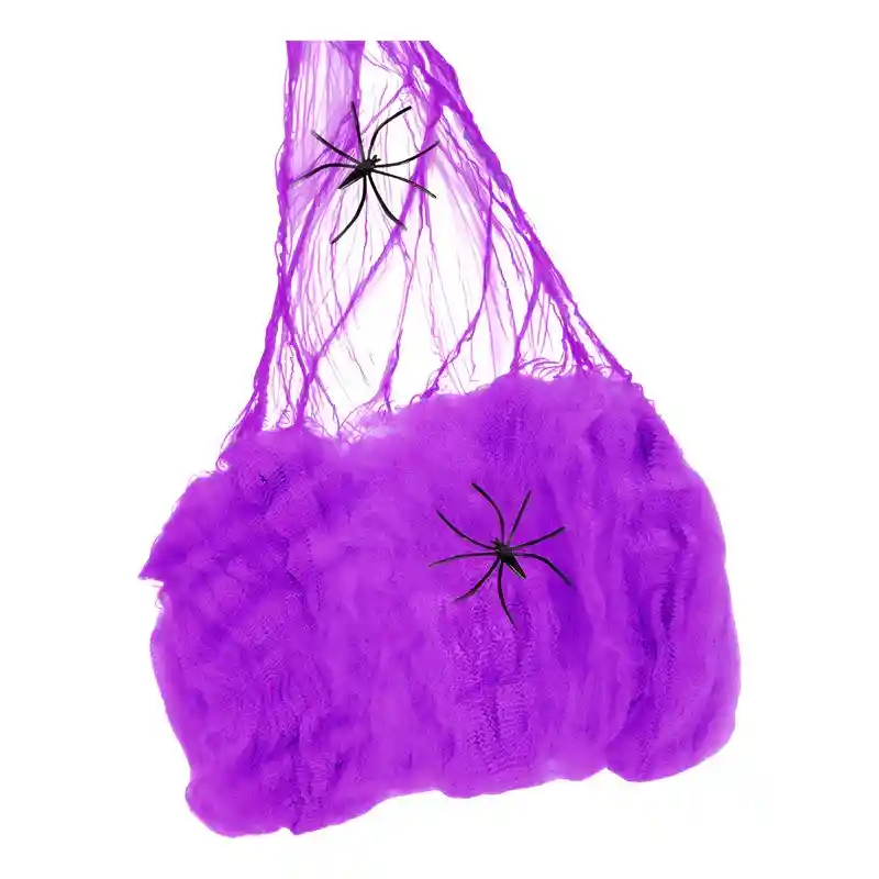 Telaraña Halloween + 1 Araña Blancas - Moradas - Verdes - Naranjas